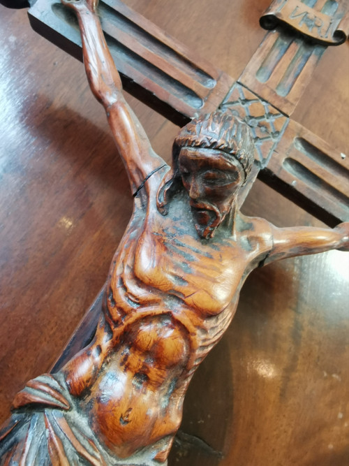 Christ En Croix Art Populaire XIX éme