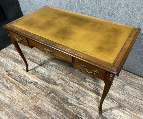 André Mailfert: Magnificent double-sided Louis XV style walnut desk, stamped