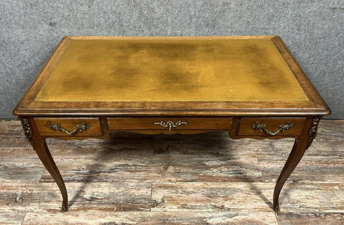 André Mailfert: Magnificent double-sided Louis XV style walnut desk, stamped