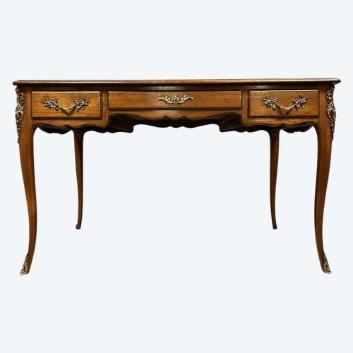 André Mailfert: Magnificent double-sided Louis XV style walnut desk, stamped