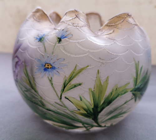 Magnifico vaso a sfera con decorazione floreale Legras Montjoye