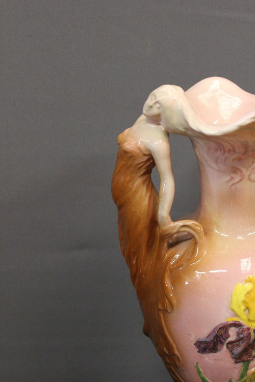 Vaso Art Nouveau Décor De Femmes By Delphin Massier