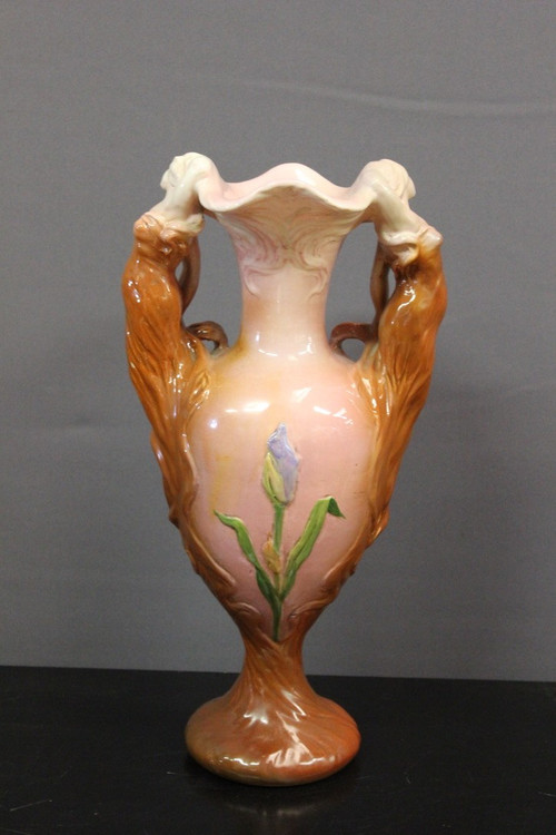 Vaso Art Nouveau Décor De Femmes By Delphin Massier