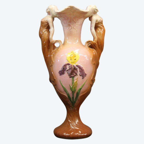 Vaso Art Nouveau Décor De Femmes By Delphin Massier