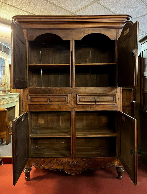 18th century solid walnut armoire or cabinet circa 1760