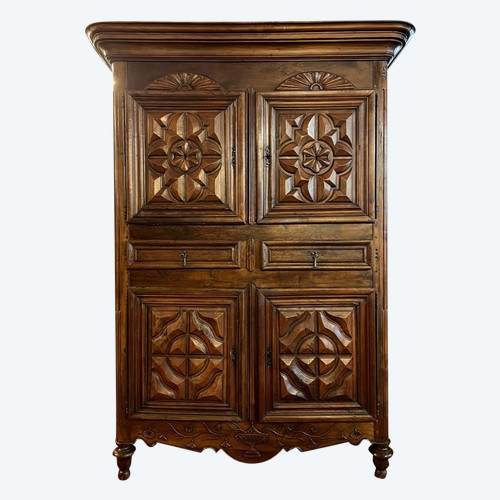 18th century solid walnut armoire or cabinet circa 1760