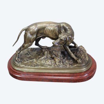  Bronze d’un Chien Braque, de P.J Mêne – Milieu XIXe 