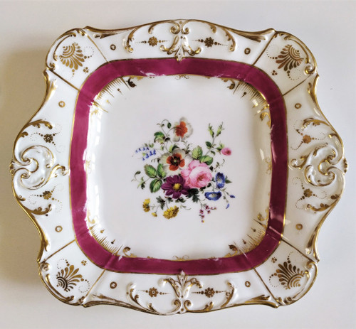 Porcelaine De Paris Paire De Plats Décor Main 19ème