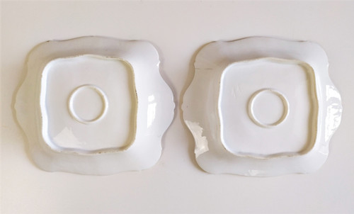Porcelaine De Paris Paire De Plats Décor Main 19ème