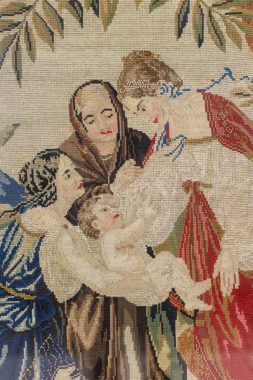 Arazzo a petit point in stile orientalista. 1880 circa.
