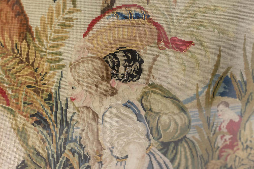 Arazzo a petit point in stile orientalista. 1880 circa.