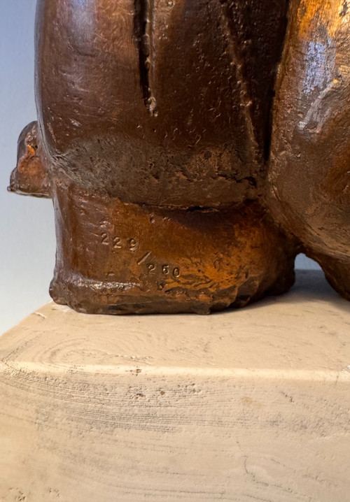 Scultura - Igor Mitoraj "Grépol" - Busto maschile nudo in bronzo