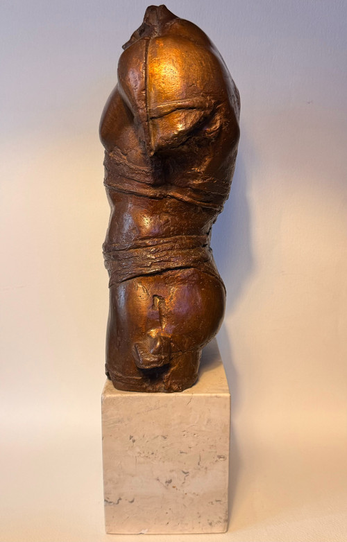 Scultura - Igor Mitoraj "Grépol" - Busto maschile nudo in bronzo