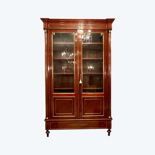 Louis XVI Style Mahogany Display Bookcase 19th Century circa 1870