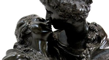  Bronzo "il bacio dato" dopo J-A. Houdon - Seconda metà del XIX secolo
