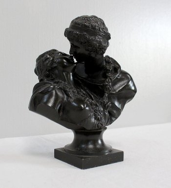  Bronzo "il bacio dato" dopo J-A. Houdon - Seconda metà del XIX secolo