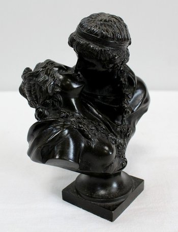  Bronzo "il bacio dato" dopo J-A. Houdon - Seconda metà del XIX secolo