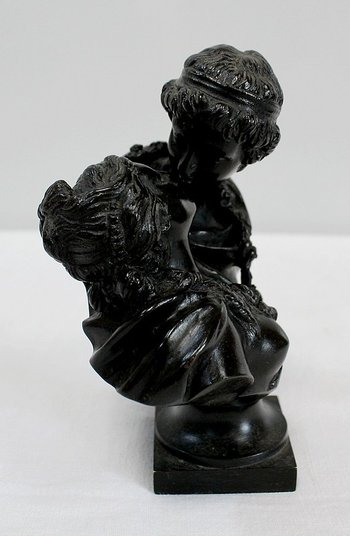  Bronzo "il bacio dato" dopo J-A. Houdon - Seconda metà del XIX secolo