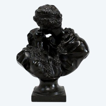  Bronze "the Kiss Given" after J-A. Houdon - 2nd half of the 19th century