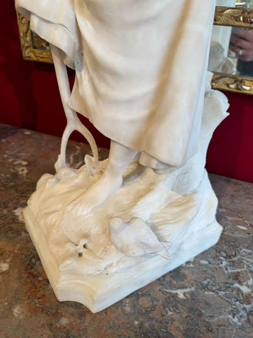 STATUA DI PAYSANNE ALBATRA XIX secolo