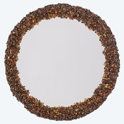 Semi-precious stone mirror. Contemporary artisanal work.