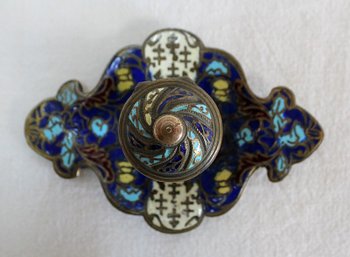Small Inkwell In Bronze And Cloisonné Enamels - Nineteenth
