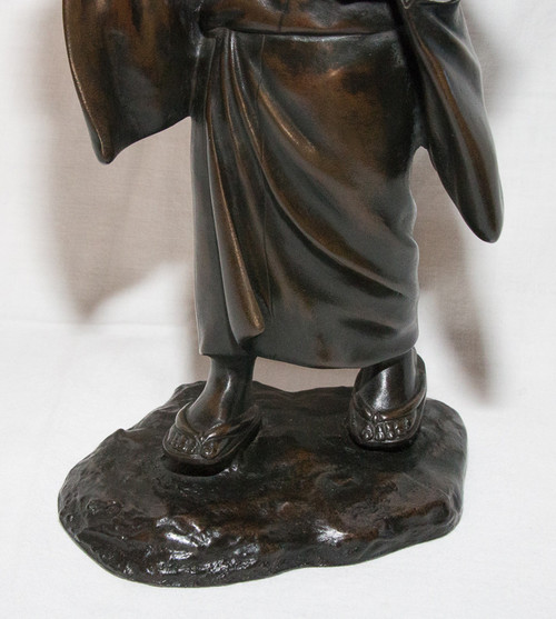 Geisha Scultura in bronzo Giappone Periodo Meiji