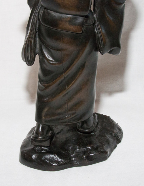 Geisha Scultura in bronzo Giappone Periodo Meiji