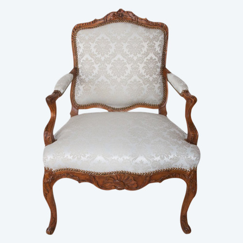Fauteuil à Dossier Plat Estampillé époque Louis XV