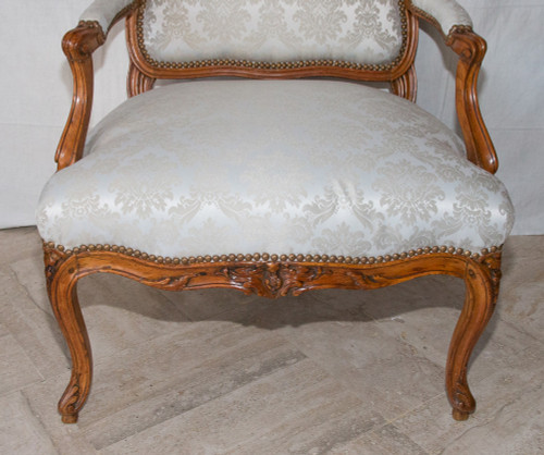 Fauteuil à Dossier Plat Estampillé époque Louis XV