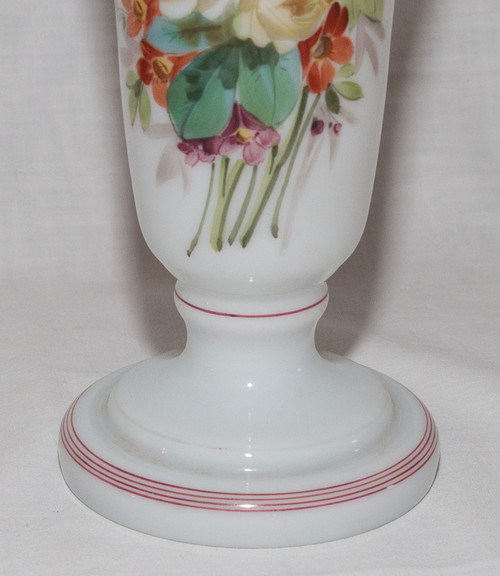 Paire De Vases En Opaline Baccarat Louis Philippe 