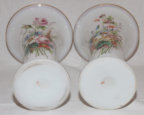 Paire De Vases En Opaline Baccarat Louis Philippe 