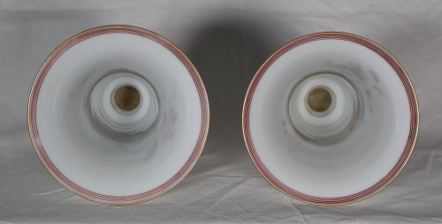 Paire De Vases En Opaline Baccarat Louis Philippe 