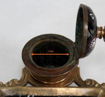  Piccolo calamaio in bronzo e smalto, periodo Napoleone III - XIX secolo