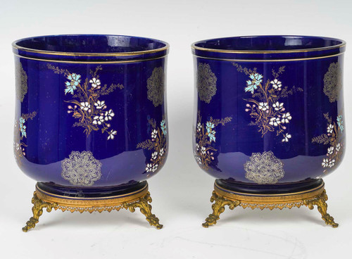A pair of BFK porcelain planters