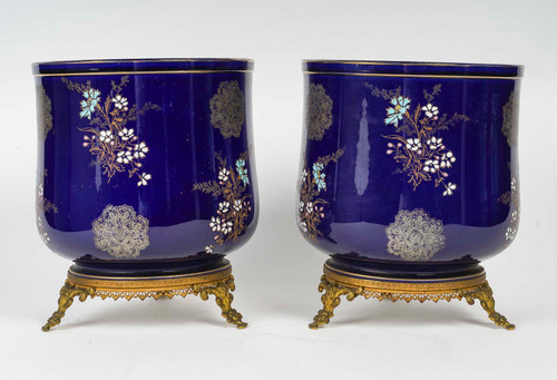 A pair of BFK porcelain planters