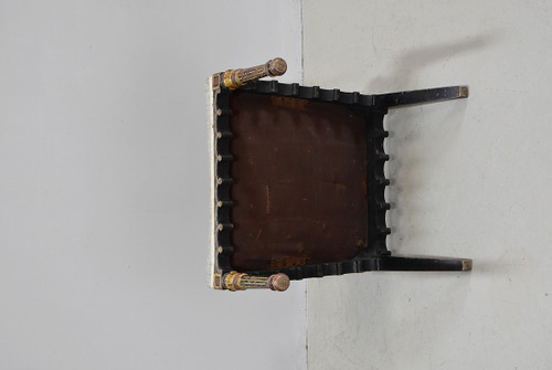 Petit fauteuil en Bois Noirci, époque Napoléon III – Milieu XIXe
