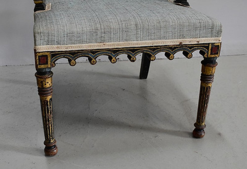 Petit fauteuil en Bois Noirci, époque Napoléon III – Milieu XIXe
