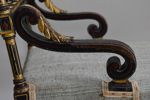 Petit fauteuil en Bois Noirci, époque Napoléon III – Milieu XIXe