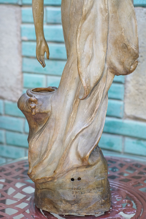 E. TELL für Friedrich GOLDSCHEIDER, Jugendstil, „Der Wasserträger“, Terrakotta