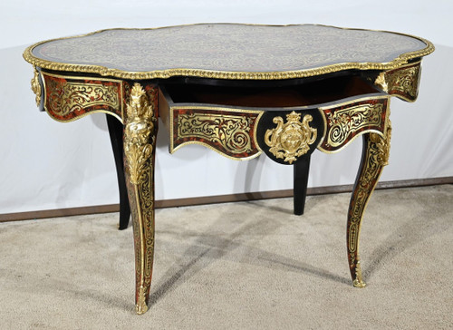 Blackened Pear Wood Ceremonial Table, Napoleon III Period – Mid-19th Century