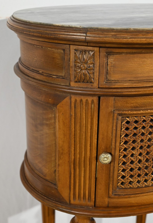 Small Beech Drum Table, Louis XVI style – 1920