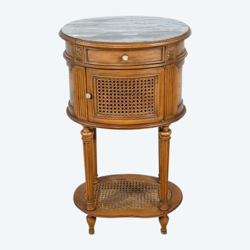 Small Beech Drum Table, Louis XVI style – 1920