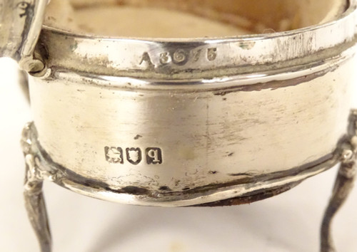 Kidney Jewelry Box Sterling Silver English London 1911 tortoiseshell 20th