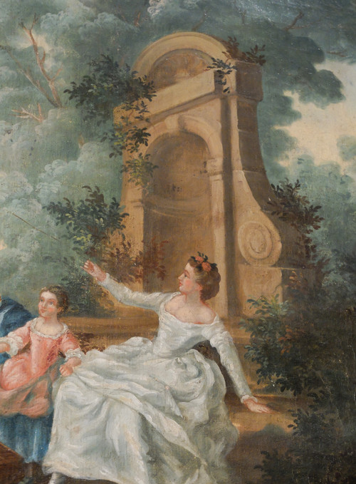 Trumeau peint d'époque Louis XVI 