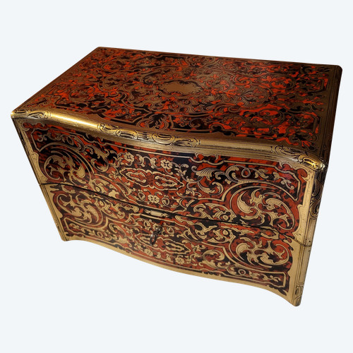 Scent cellar, Boulle marquetry, Baccarat crystalworks, Napoleon 3 period - Very good condition