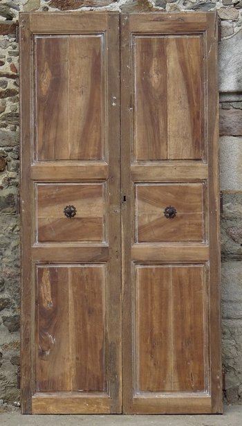 Old communication doors XVIIIth century in walnut Woodwork Door