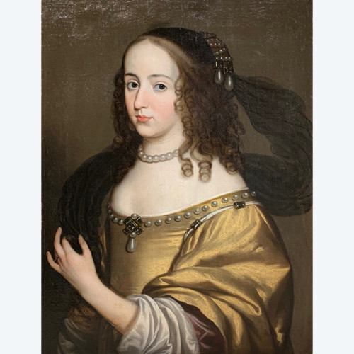 Ritratto di giovane donna del XVII secolo seguace di Van Dyck 1599/1641