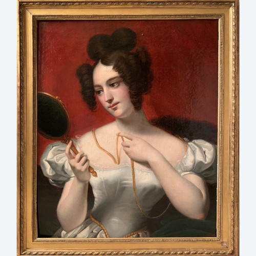 Femme Au Miroir Att. Claude Marie Dubufe (1790/1864)