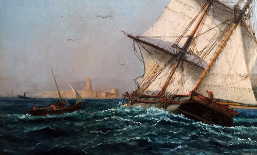Marina Di Fronte Al Porto Di Marsiglia Del XIX Secolo